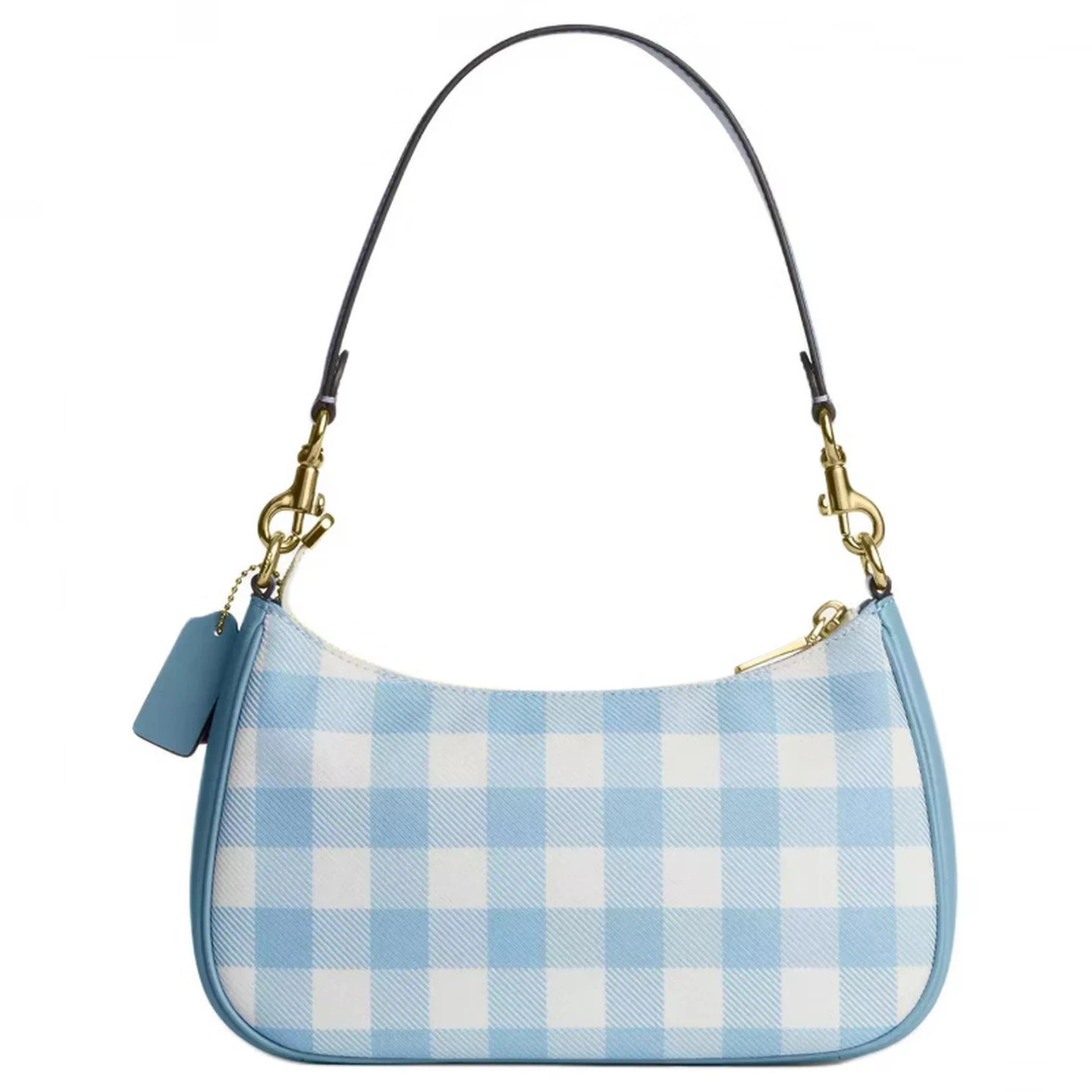 NWT Coach Teri CES65 Shoulder Bag Blue Gingham Crossbody Purse with Cherry Charm