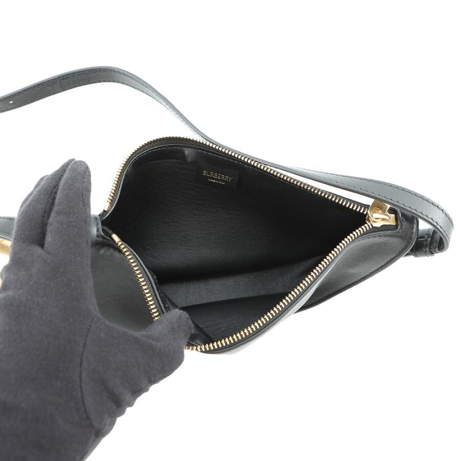 Burberry Black Leather Shield Sling Mini Shoulder Bag Charm 8077580