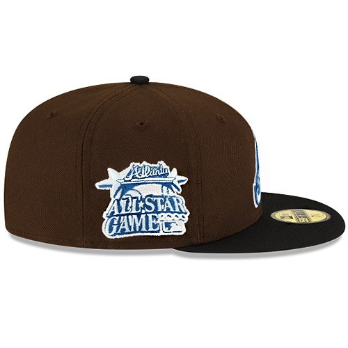 New Era Atlanta Braves Fitted Hat MLB 2000 ASG Side patch Walnut Black 2Tone Cap