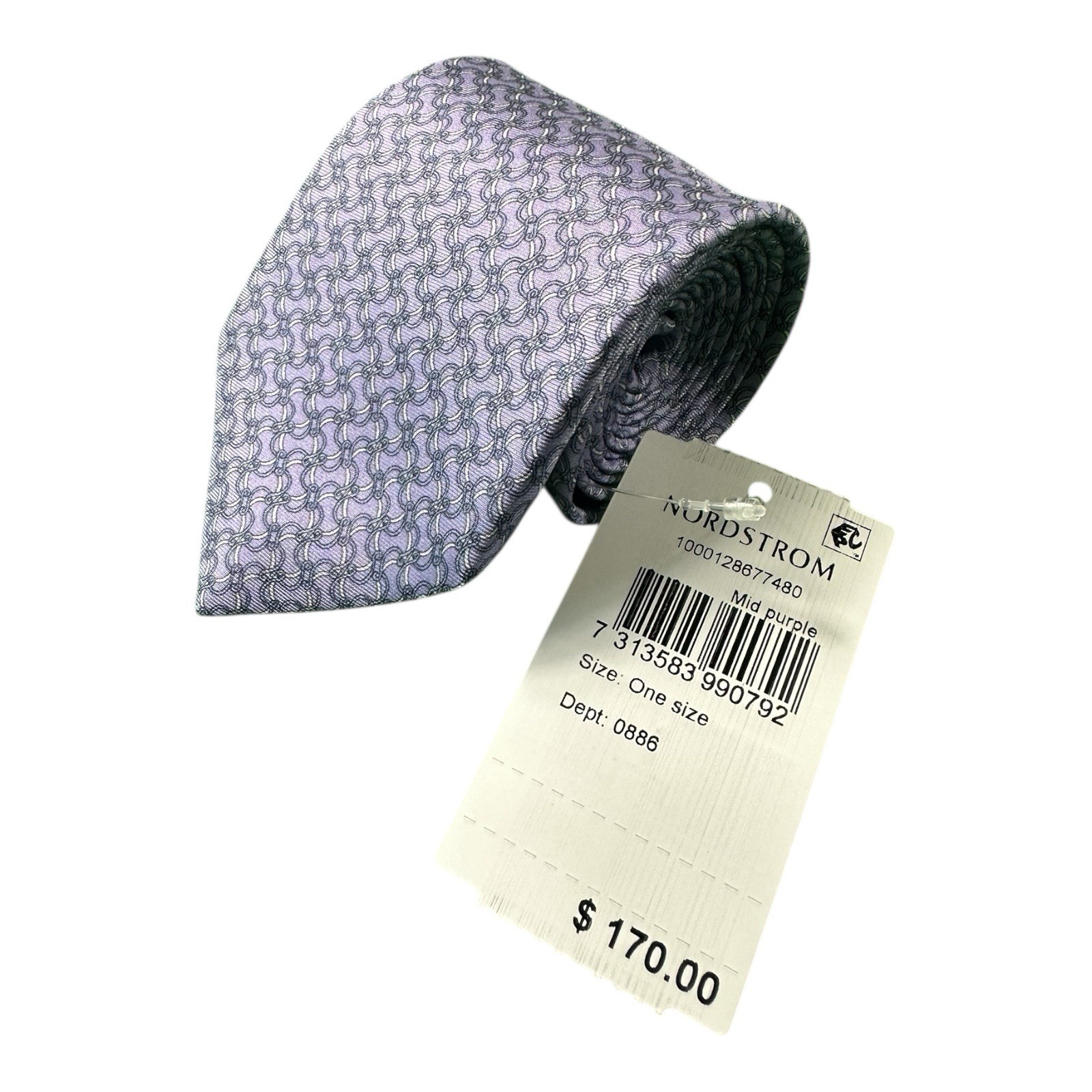 ETON Purple Pure Silk Men’s Rope AOP Men’s Tie 3.25 Inch Width NWT 170$