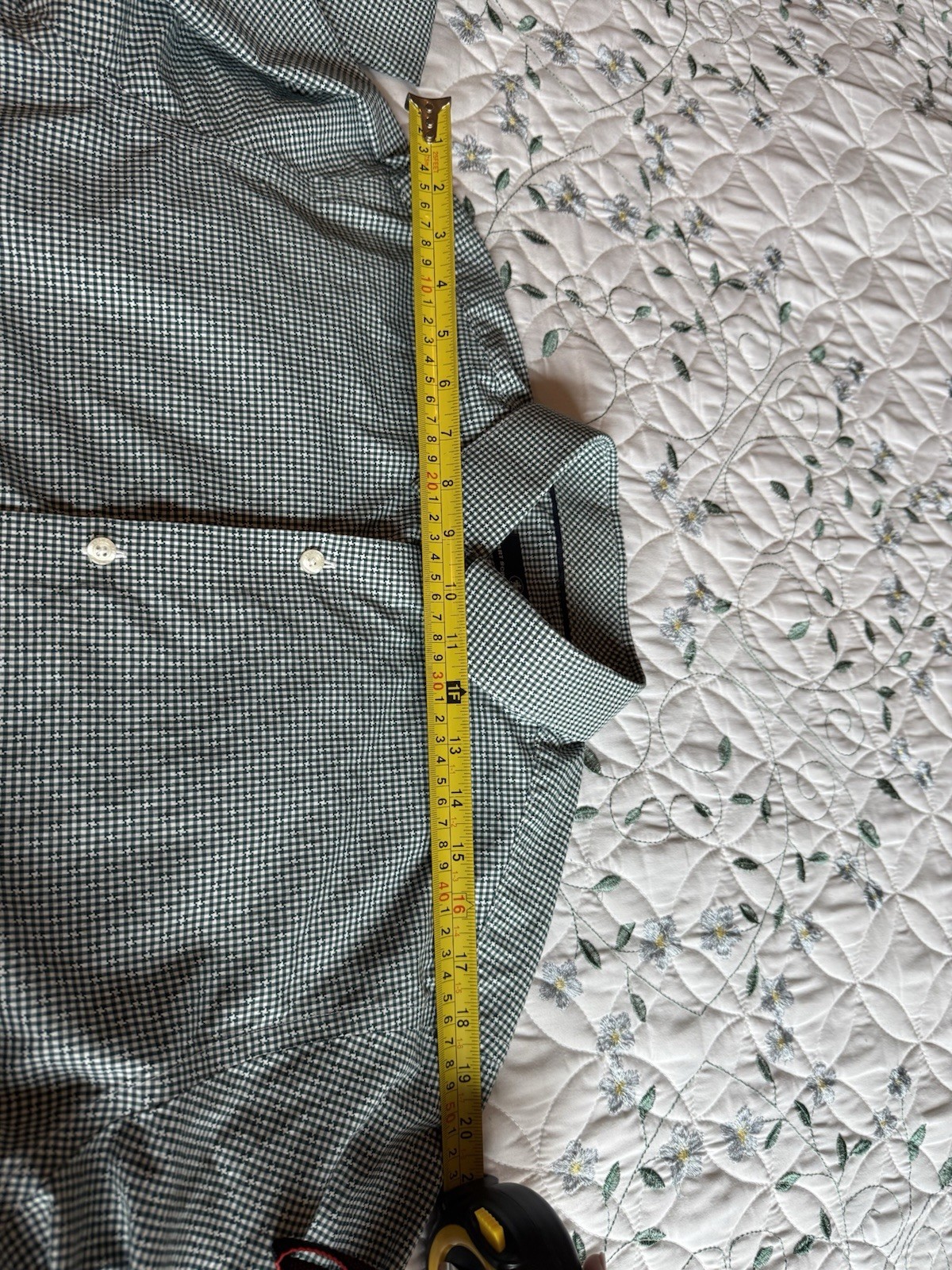Hart Schaffner Marx Men’s Regular Fit Dress Shirt L Green/White Check