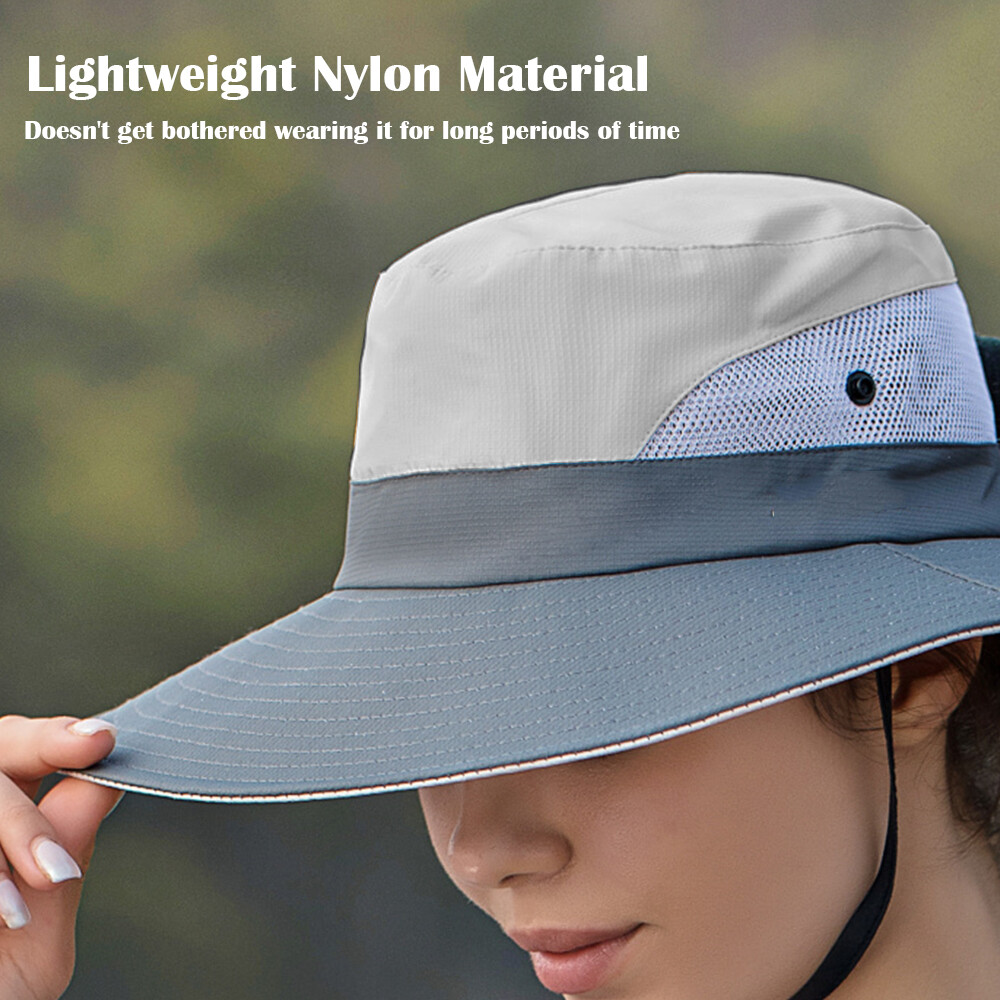 1/2Pack Womens Ponytail Sun Hat Bucket Wide Brim Boonie Beach Safari Cap Summer