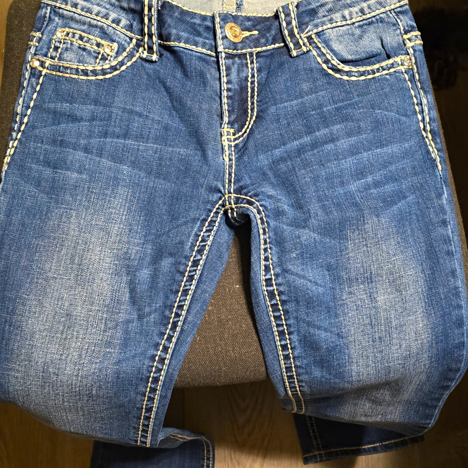 live hard Juniors Skinny Jeans Blue Cotton Denim Button Closure 5-Pocket