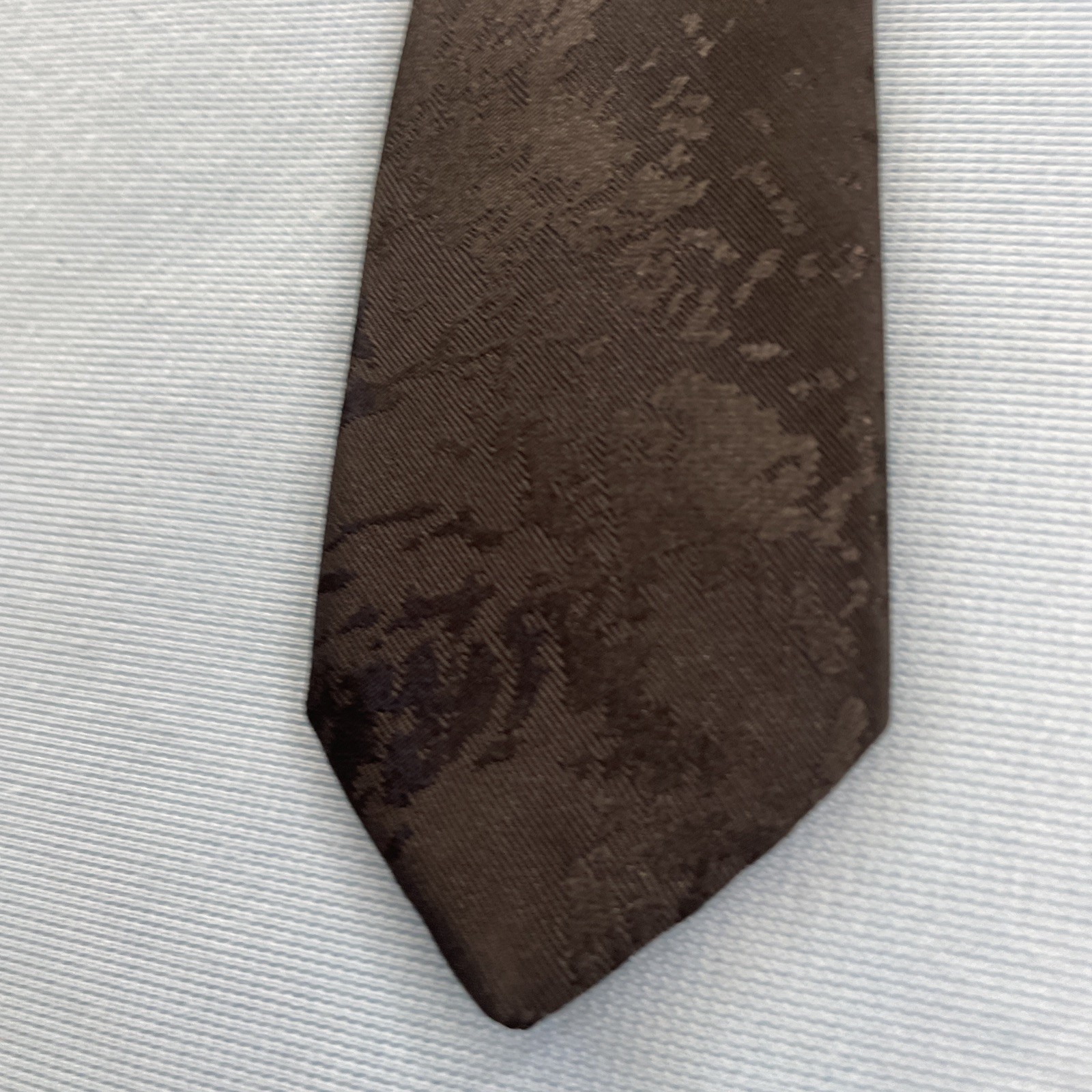 Impact Vtg Slim Necktie Made USA Optical Abstract Art Black Super Skinny 1.7×58″