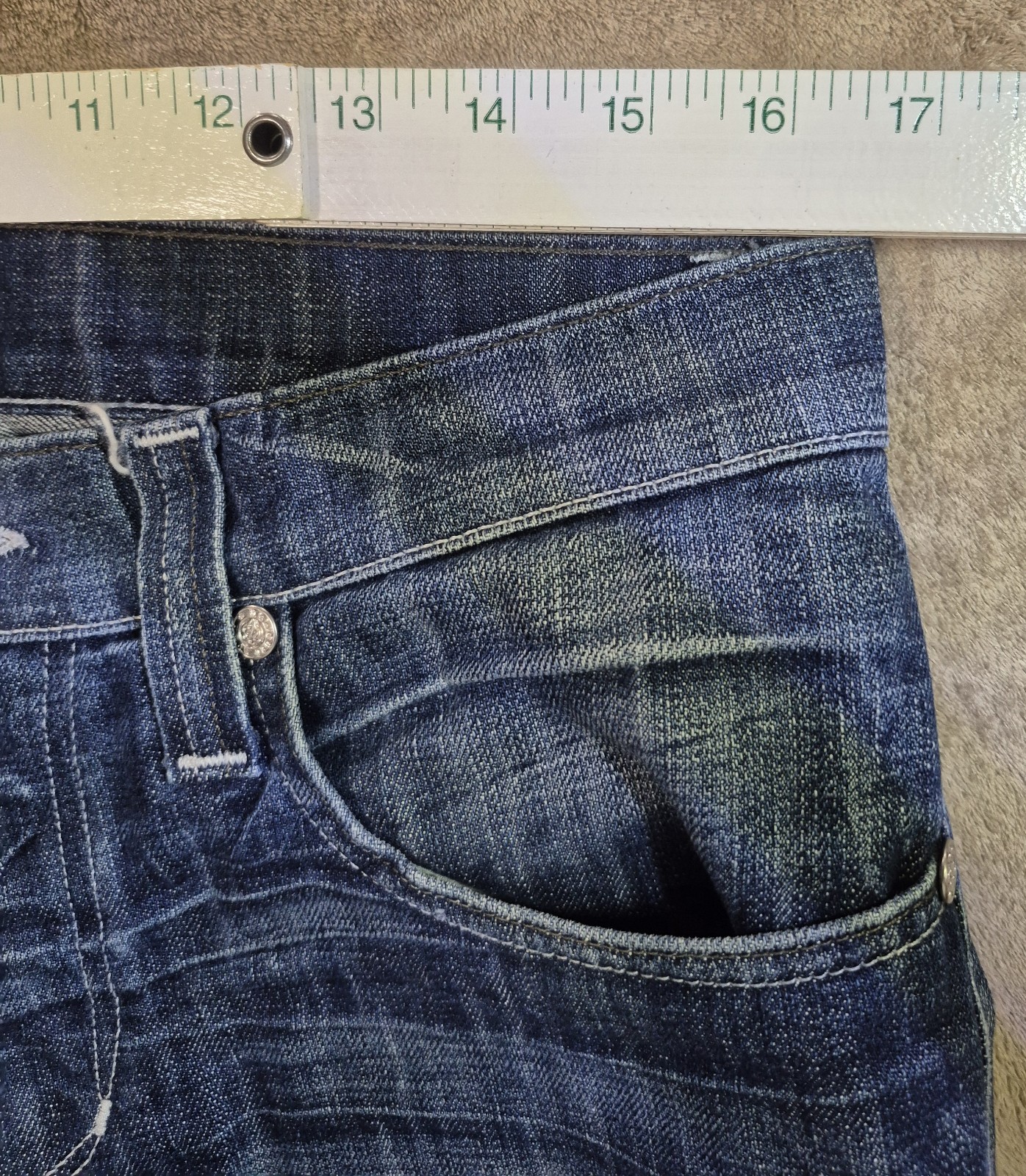 Rock & Republic Men’s Button Fly Blue Jeans Sz 33×27 Comfort Bootcut Made USA