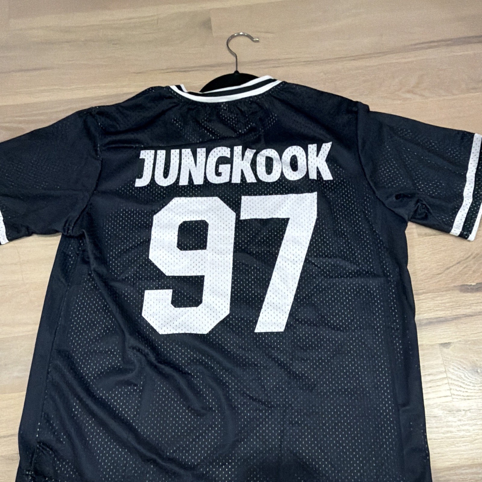 Jungkook 97 BTS Baseball Jersey Black K-Pop Army Concert Fan Shirt Y2K Size S