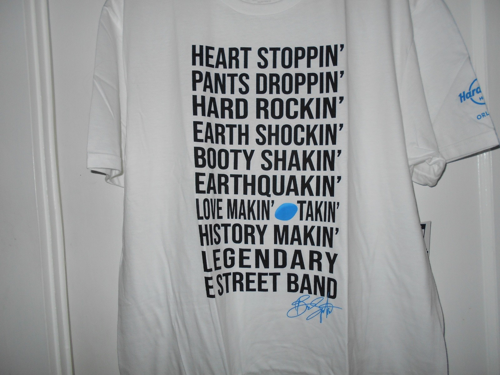 Hard Rock Cafe Bruce Springsteen Editorial Orlando White Cotton T-Shirt Size L