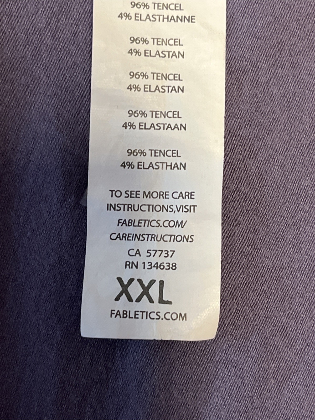 fabletics tank top XXL
