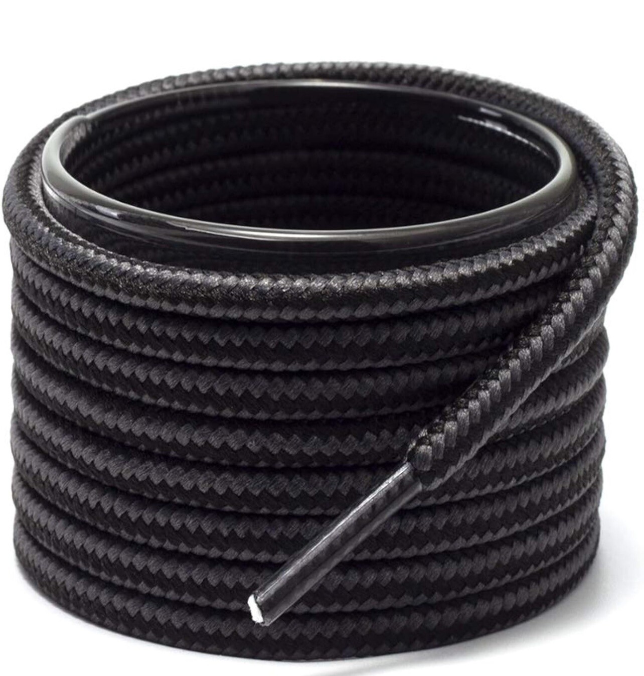 Round Boot Shoelaces Dark Gray/ Black 200cm