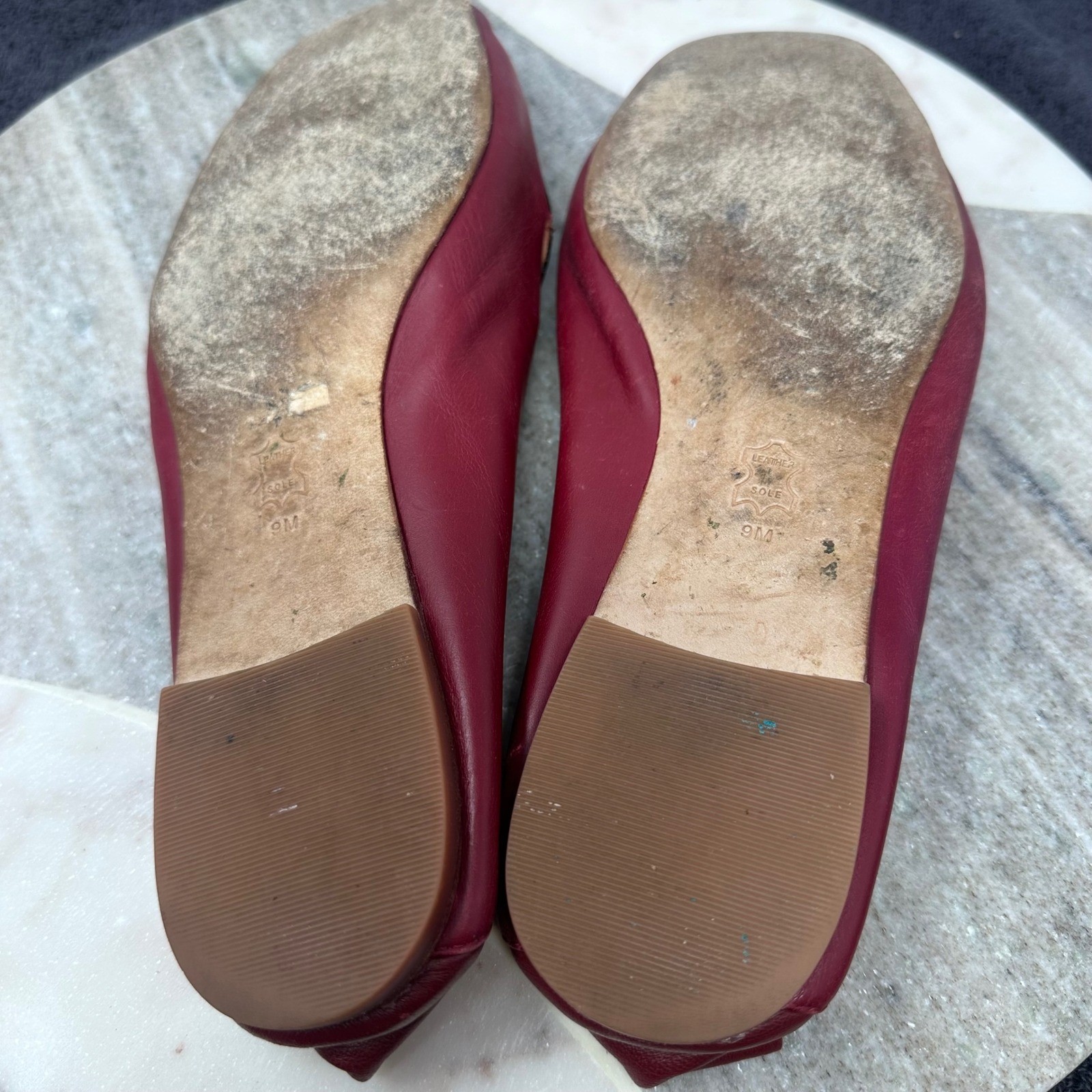Tory Burch Burgundy Leather Croc Embossed Bow Loafer Flats 9M 8099 G20