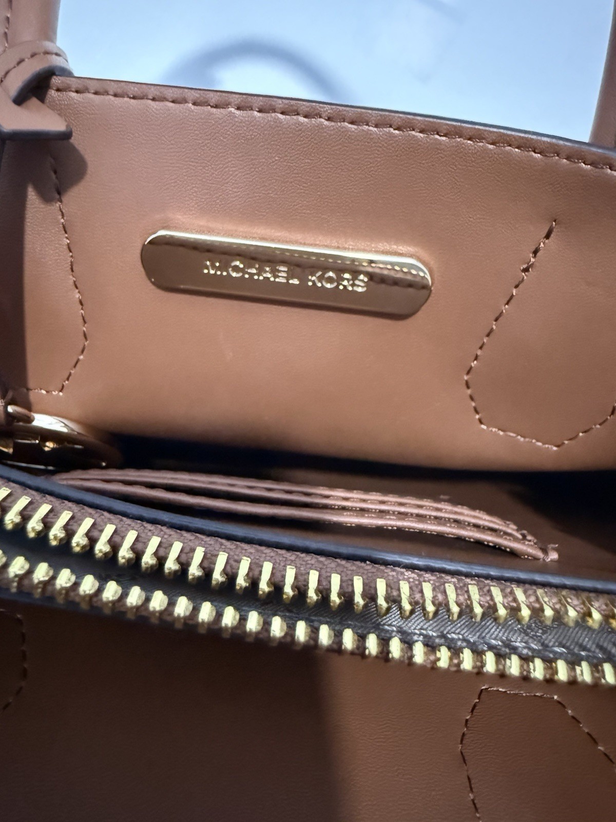 Michael Kors Mercer Small Center Zip Satchel Bag Crossbody Optic