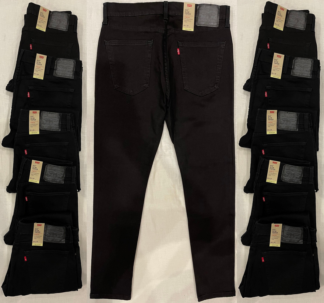 Levi’s Flex 512 Slim Taper Stretch Men’s Jeans Black #0287 Sizes: 32,33,34,36,38