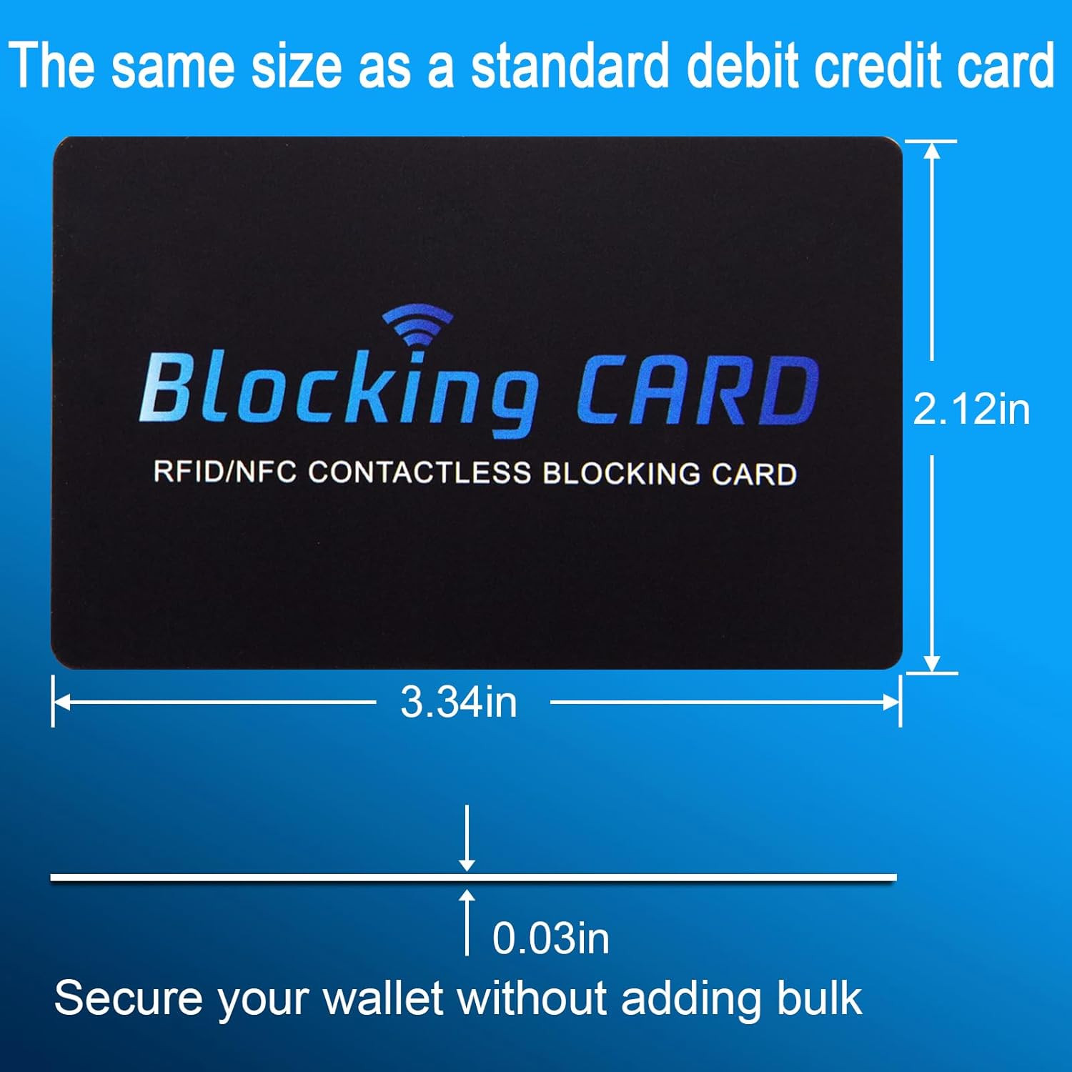 RFID Blocking Card (5 Pack) for Wallets, Slim RFID/NFC Blocker – One Card Protec