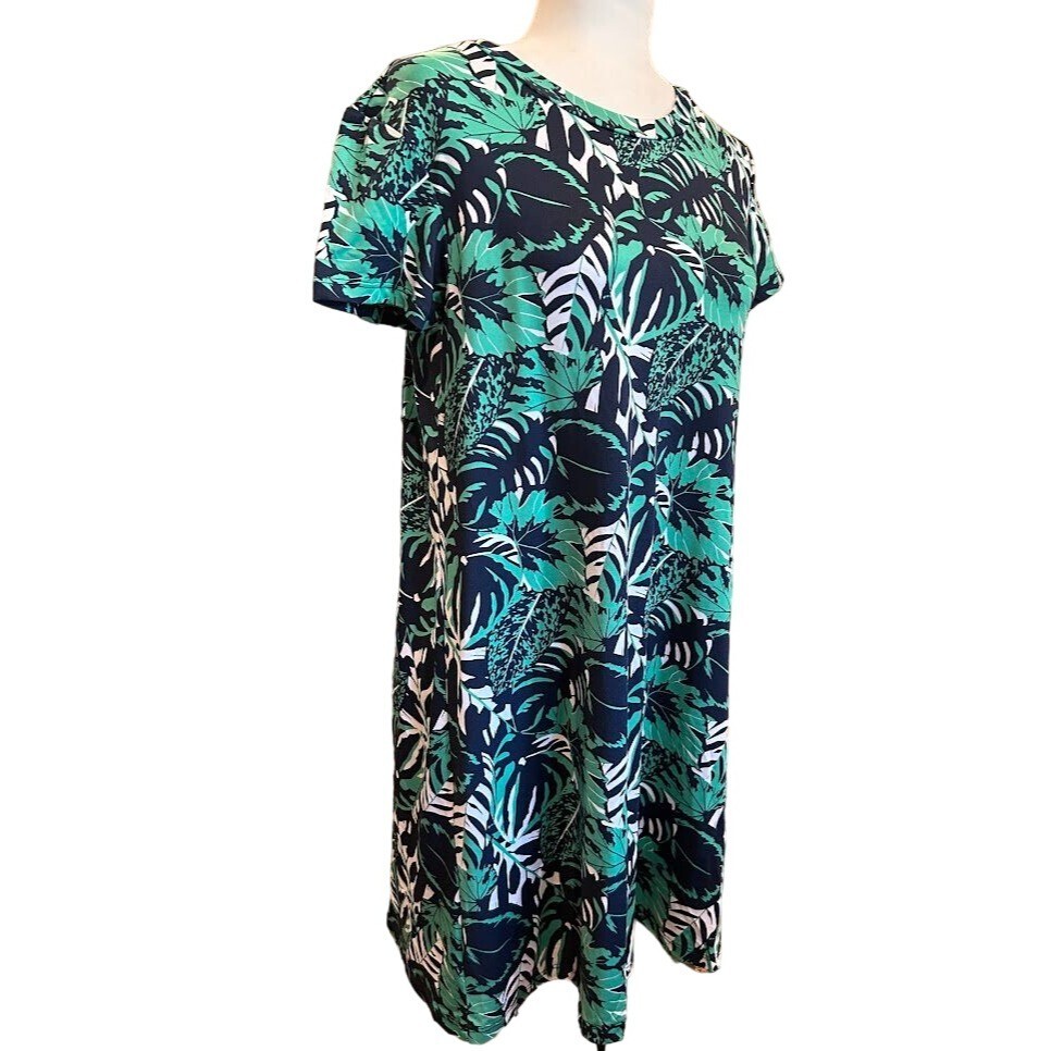 Mary Square Womens Tropical Leaf Print Dress XS Polyester/Rayon/Spandex