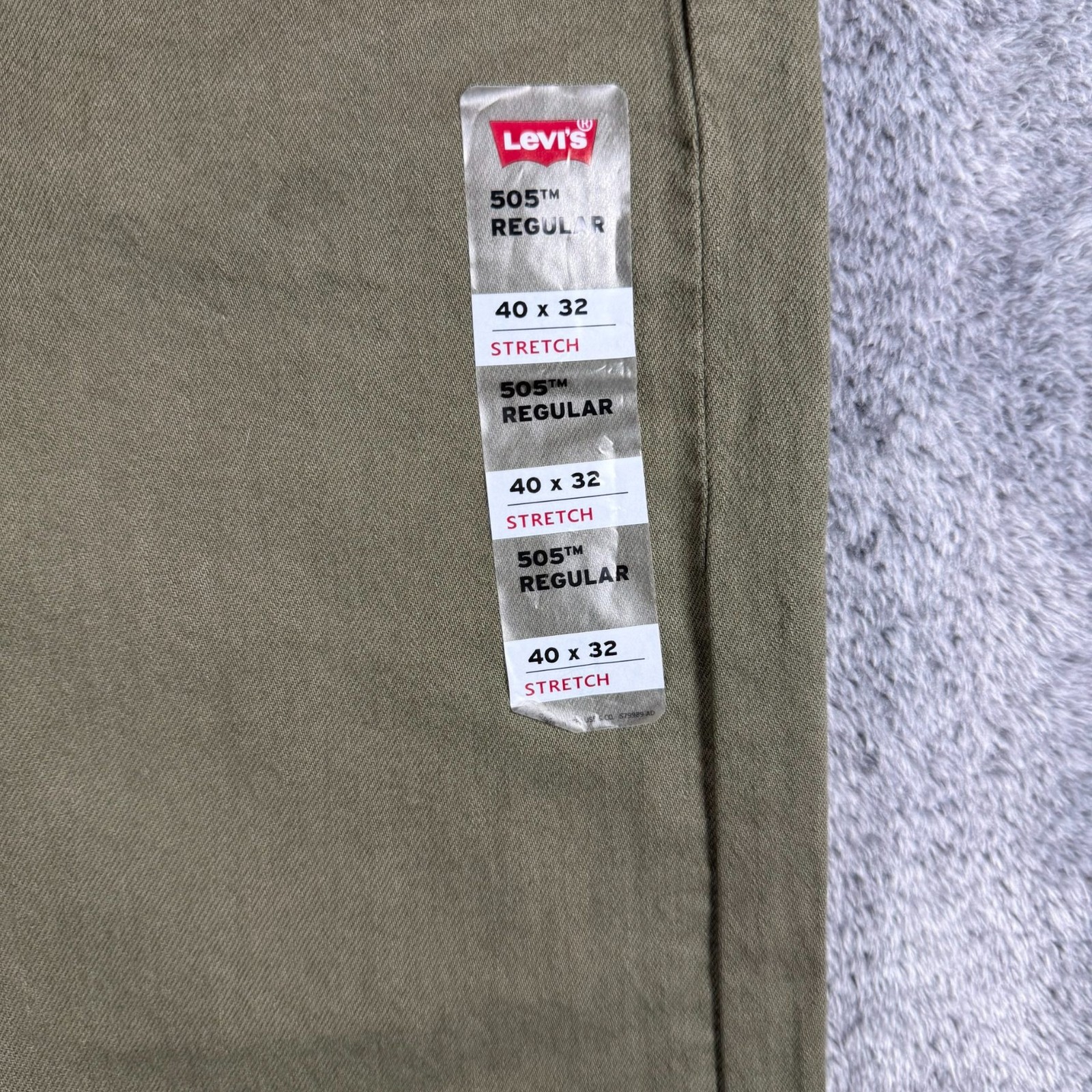 Levis 505 Jeans Mens 40×32 Green Regular Fit Stretch Denim NWT