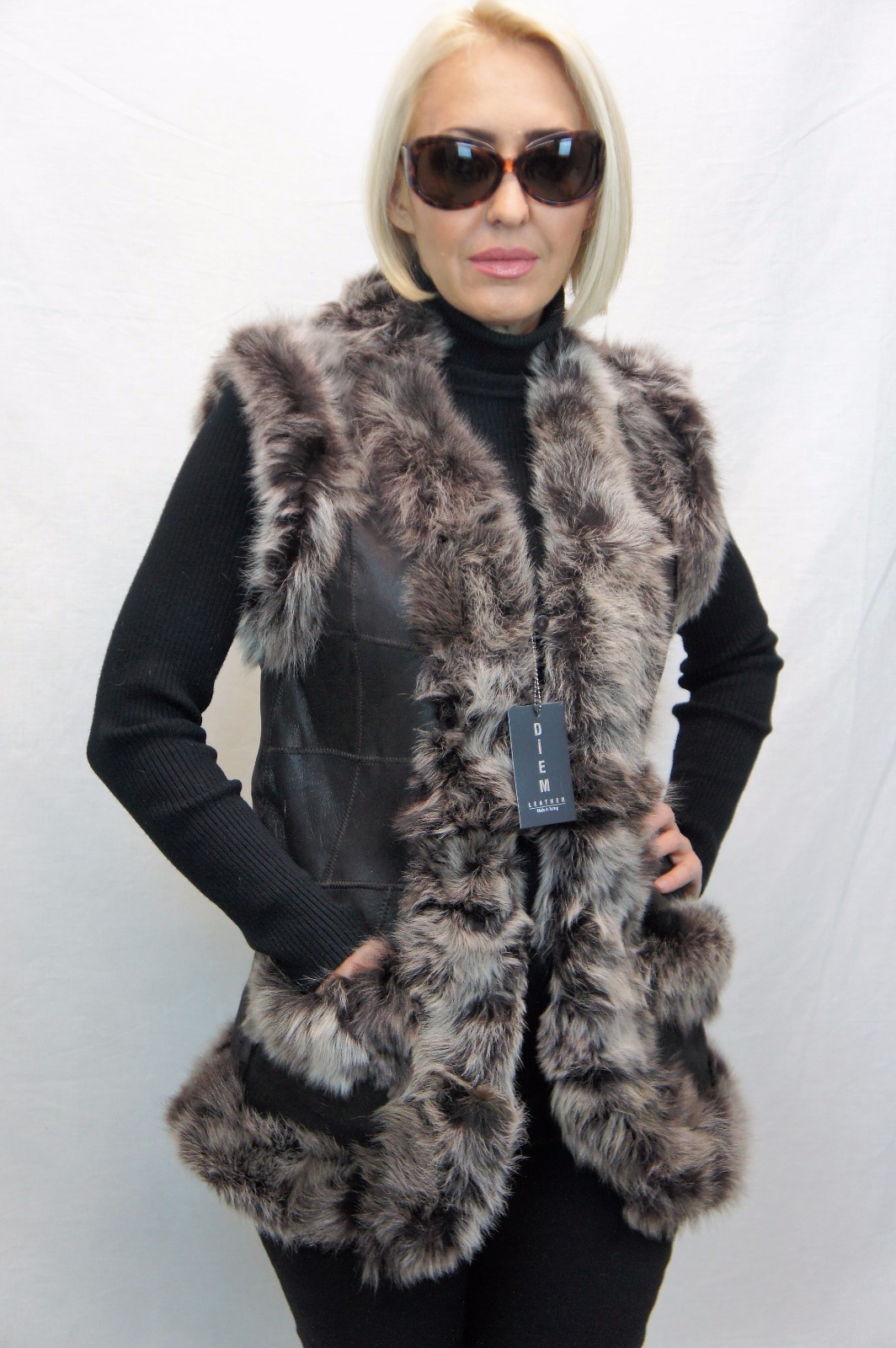 Long Women 100% GENUINE SHEEPSKIN SHEARLING LEATHER Toscana Fur Vest 4 Colors