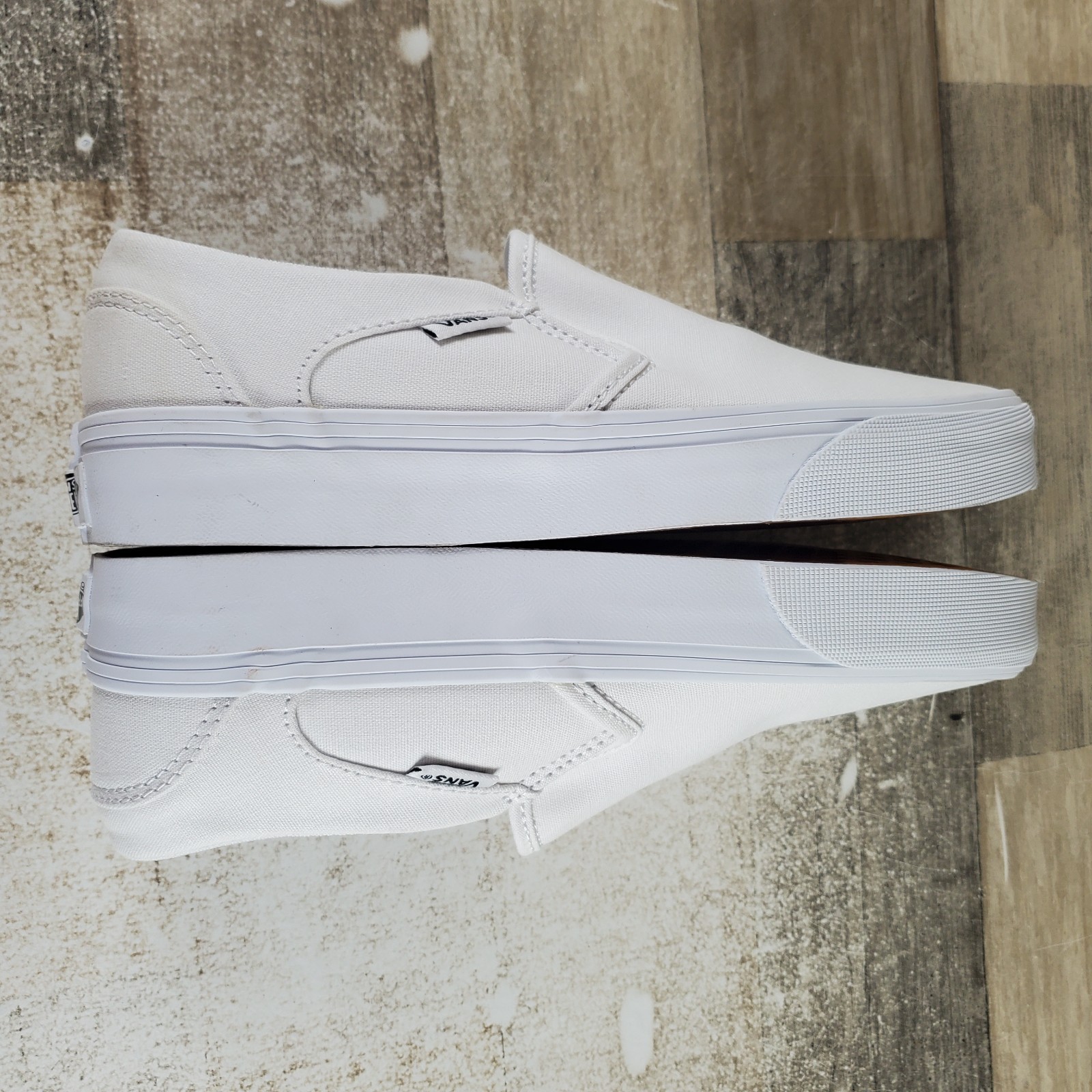 Vans Asher Womens Shoes Sz 8 Running White Elastic Gore Slip On Sneaker