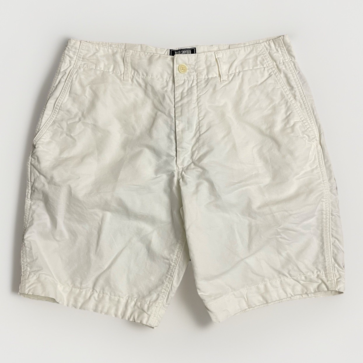 Todd Snyder Men’s Linen Bland Chino Shorts 32×9 Cream White