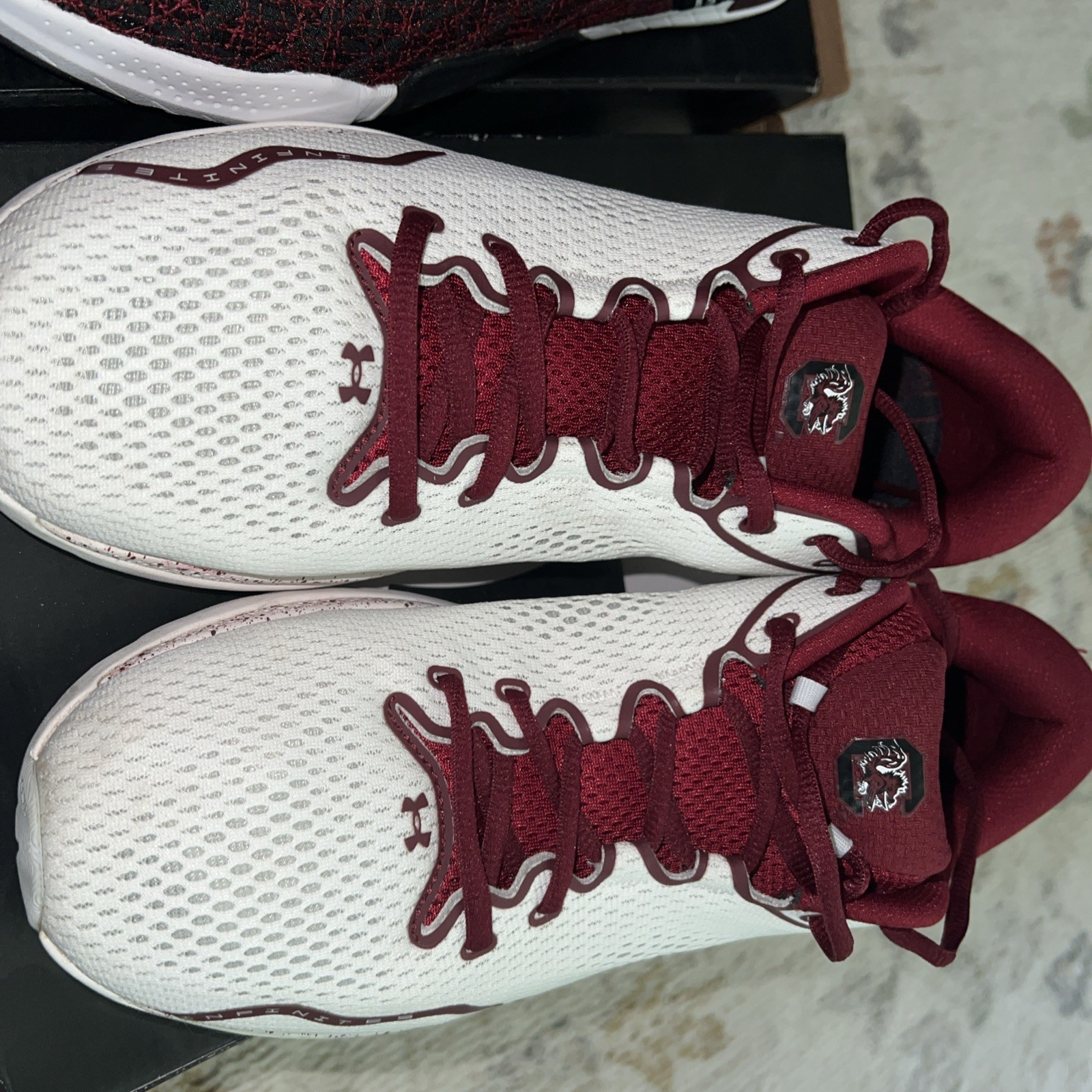 Under Armour UA Spawn 5 South Carolina Gamecocks Shoes both pairs in excellent