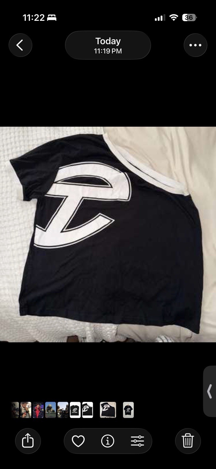 Telfar Half t Shirt size XL in black and white barely used