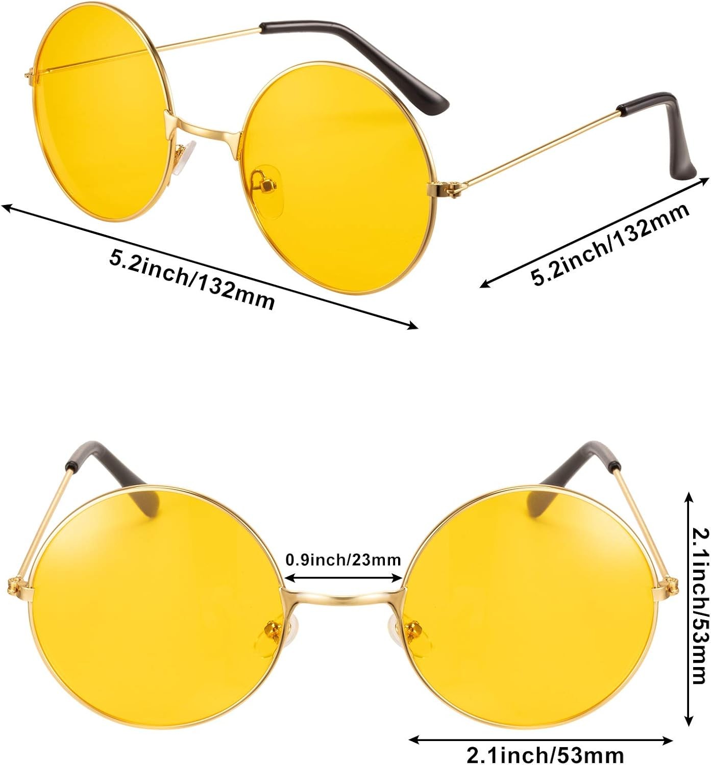 Blulu 12 Pairs 60s 70s Hippie Circle Sunglasses for Women Men Retro Glasses…