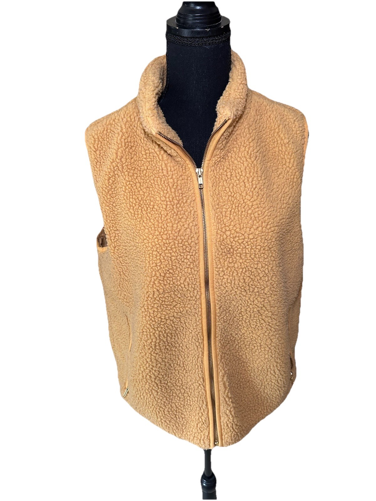 J. Crew Women’s Sherpa Vest Size LARGE Yellow Mustard