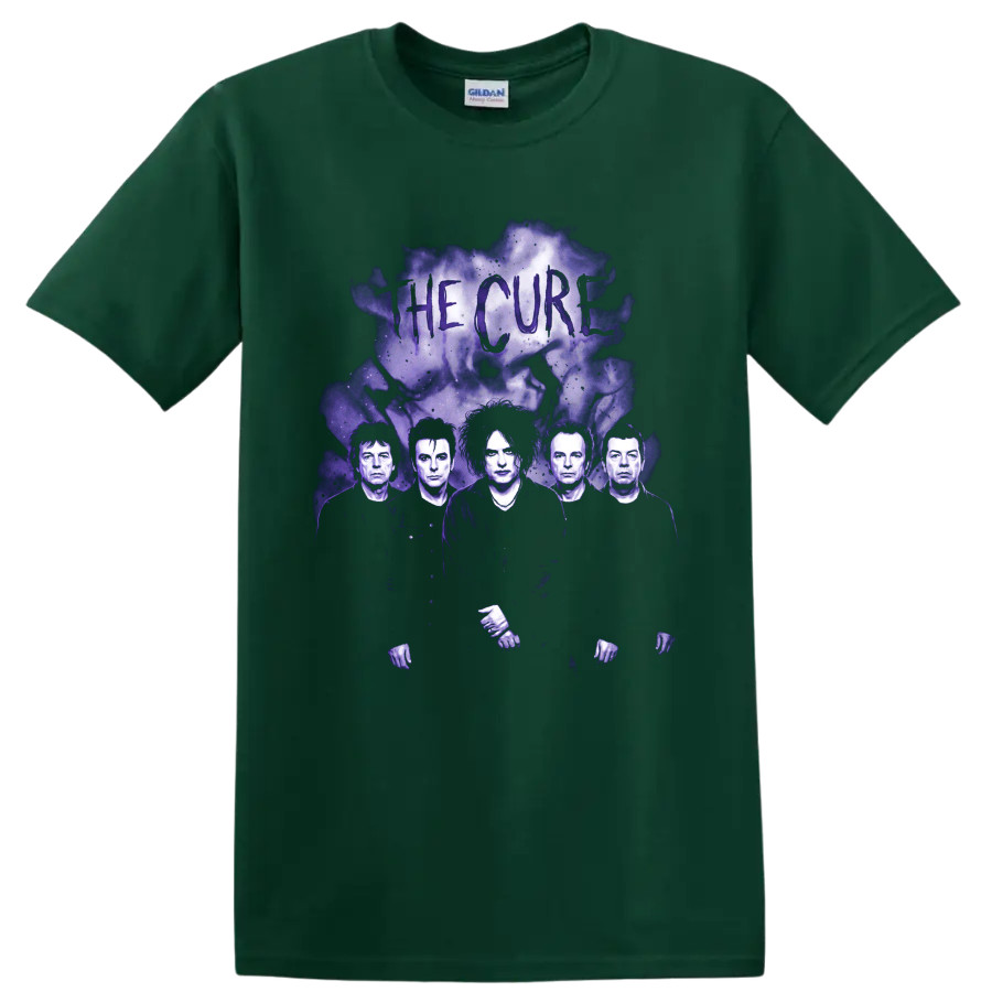 The Cure Gothic Rock T Shirt Robert Smith Purple Smoke Band Portrait Graphic Tee