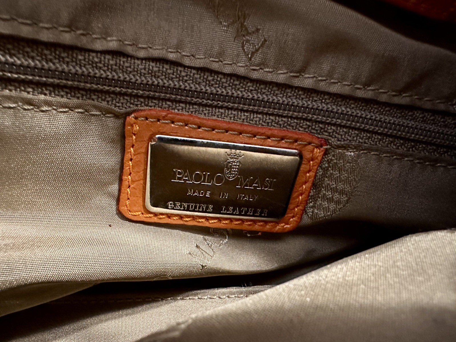 Paolo Masi Genuine Leather Made In Italy Shoulder Bag Handbag Purse Orange