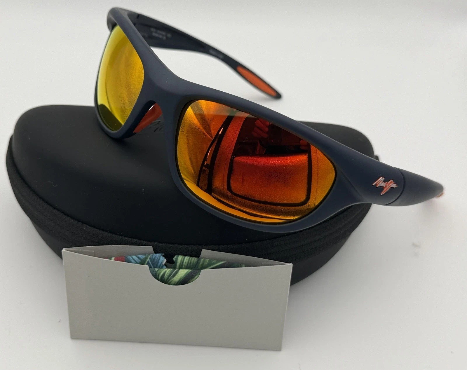 Maui Jim HAULANI RM349-03 Matte Solid Dark Blue / Orange – Hawaii Lava Lens