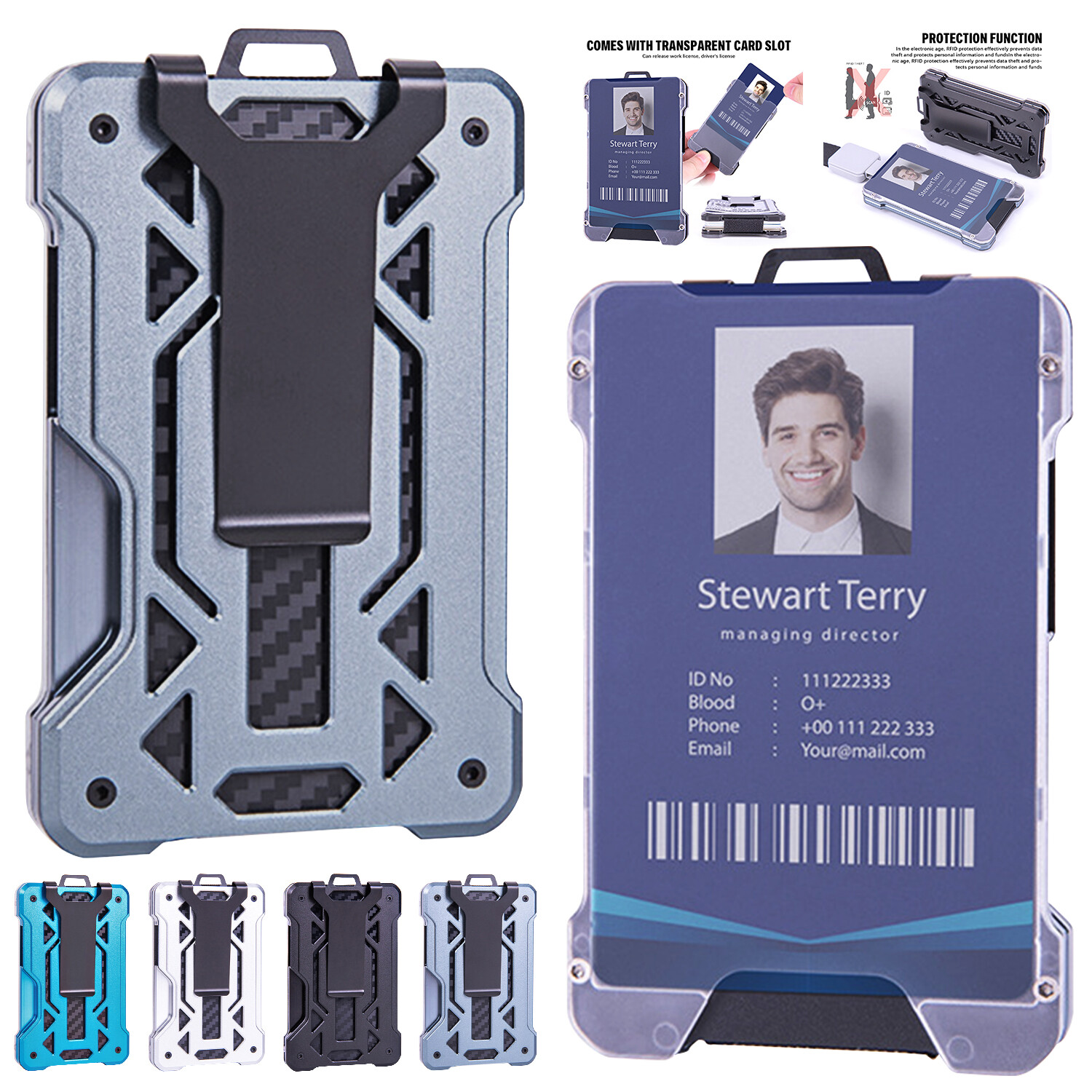 Men’s Aluminum RFID Blocking Money Clip Slim Credit ID Card Holder Metal Wallet
