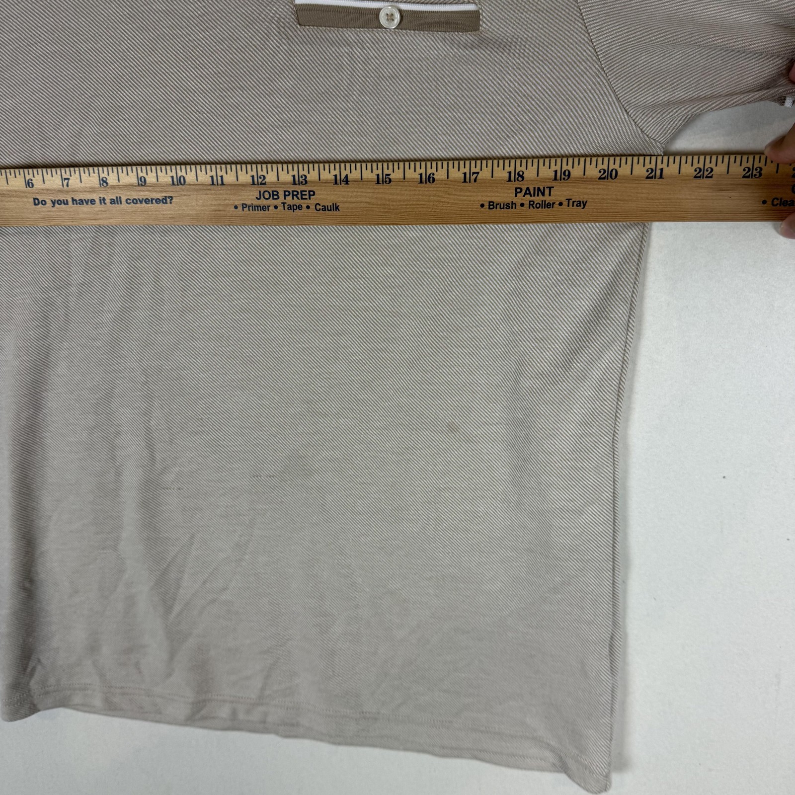 Cactus Man Shirt Mens Medium Beige Stripe Ringer Crewneck Pocket Jersey Tee