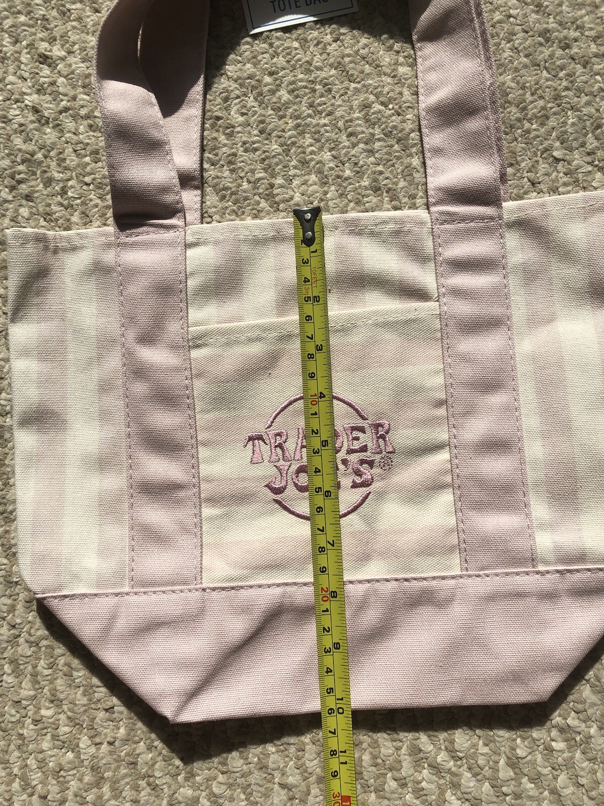 Trader Joe’s Limited edition Pastel Pink & White Striped Mini Canvas Tote