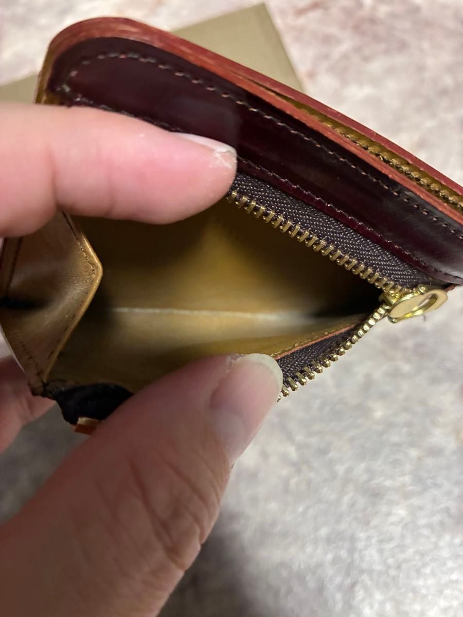 Burgundy Mini Wallet Coin Case with Money Clip 8.7×10.2×1.3cm Bill Pocket Fit
