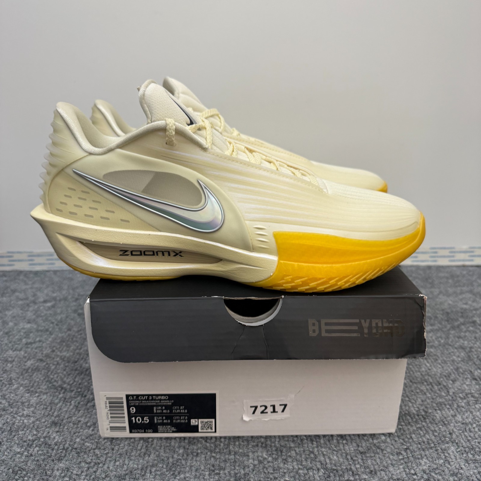 Nike Air Zoom GT Cut 3 Turbo Coconut Milk/Chrome/Amarillo II3704 100 Mens Size 9