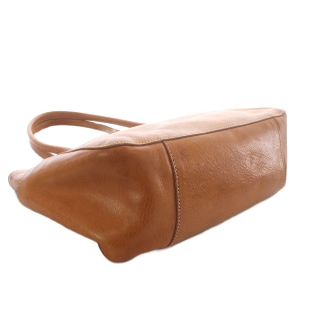 Genten Leather One Shoulder Bag Handbag Brown SR Used e75c7d7a14dfb94d57ee387748