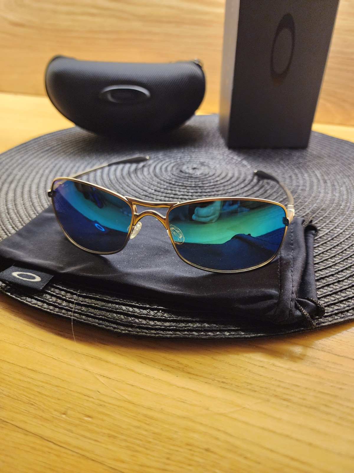 Oakley Crosshair 2.0 Alloy Metal Frame Blue Prizm Polarized Lens Full Pack New