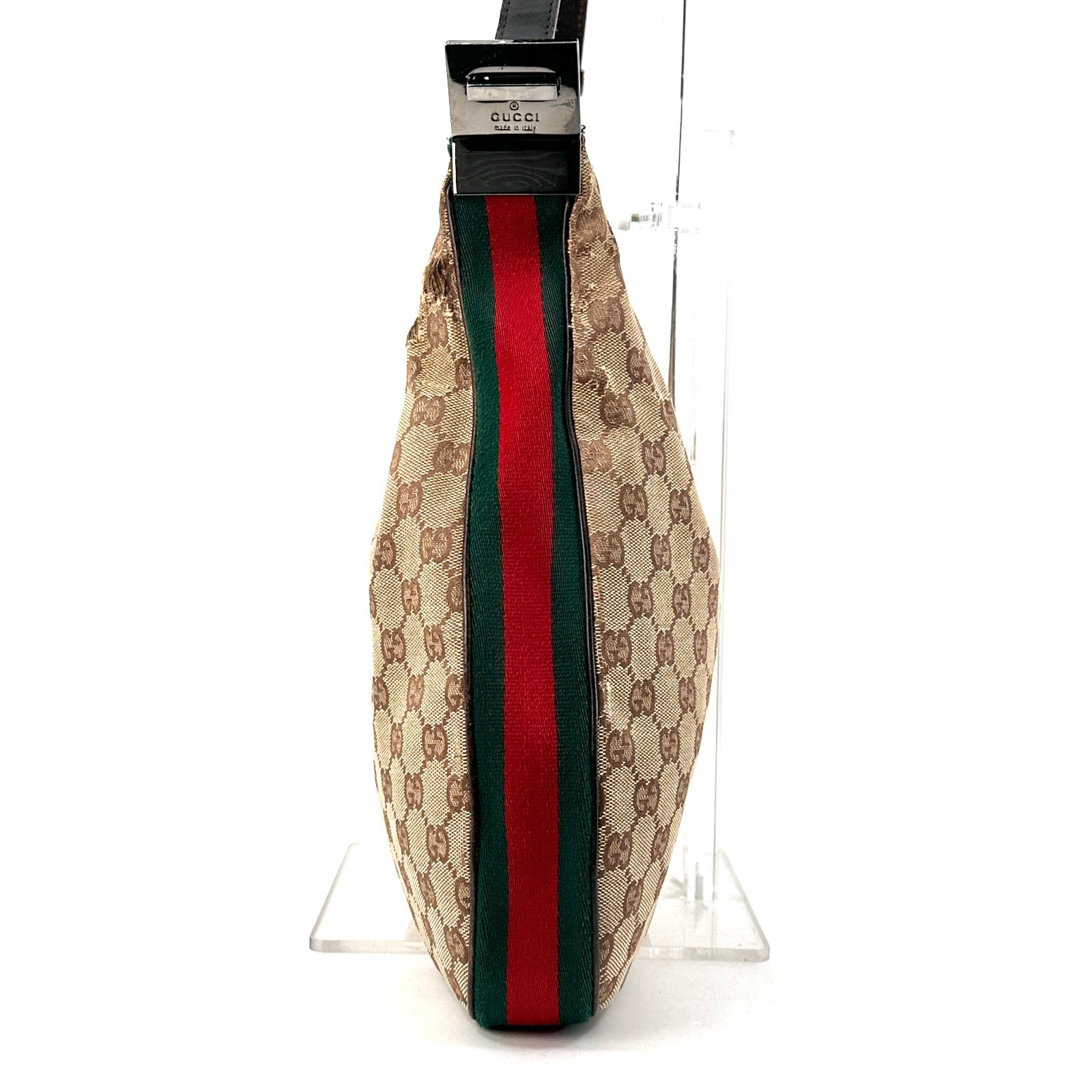 Gucci Sherry Line GG Canvas Leather Shoulder Bag 001.3341 Brown Authentic