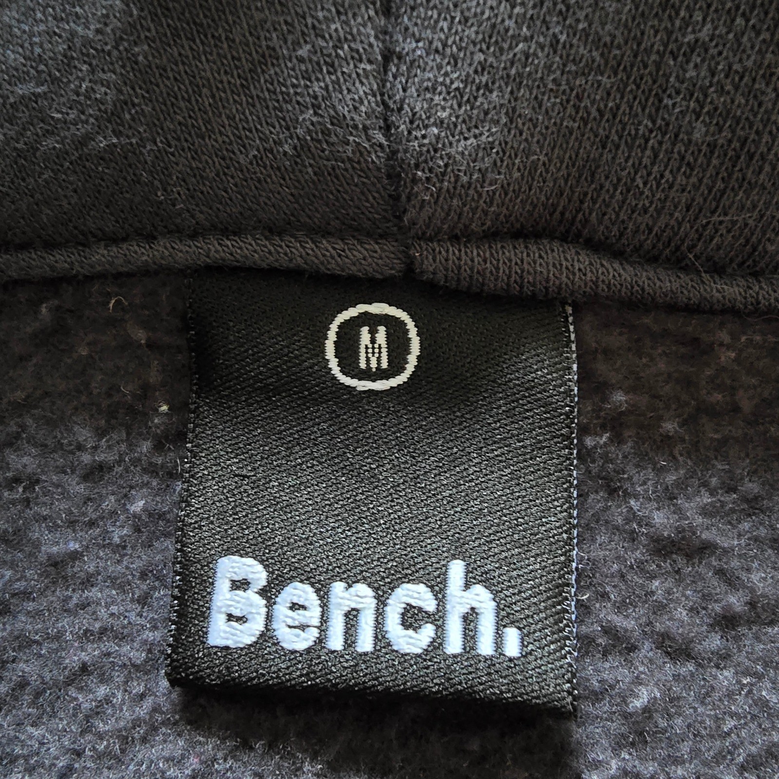 Bench Full Zip Grey Funnel Neck Teal Logo Thumbhole Sweatshirt Womens M