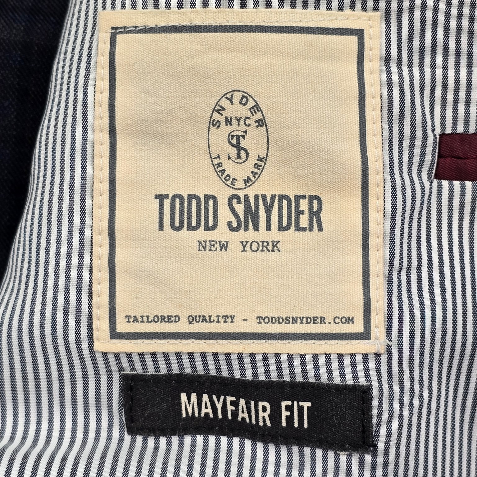 Todd Snyder Mayfair Fit Sport Jacket 42R Charcoal Blue Plaid Wool Partial Lined