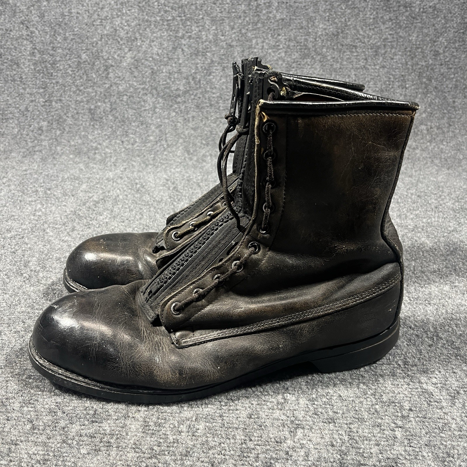 VTG Addison Biltrite Leather Military Zip/Lace Combat Jungle Boots Men US 10 R