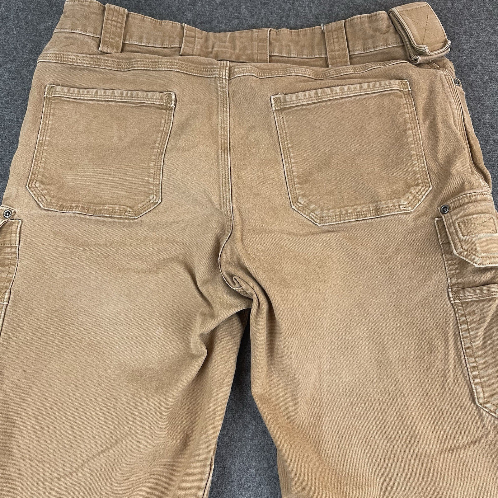 Duluth Flex Fire Hose Ultimate Relaxed Fit Cargo Work Pants Mens 36×34 Brown Tan