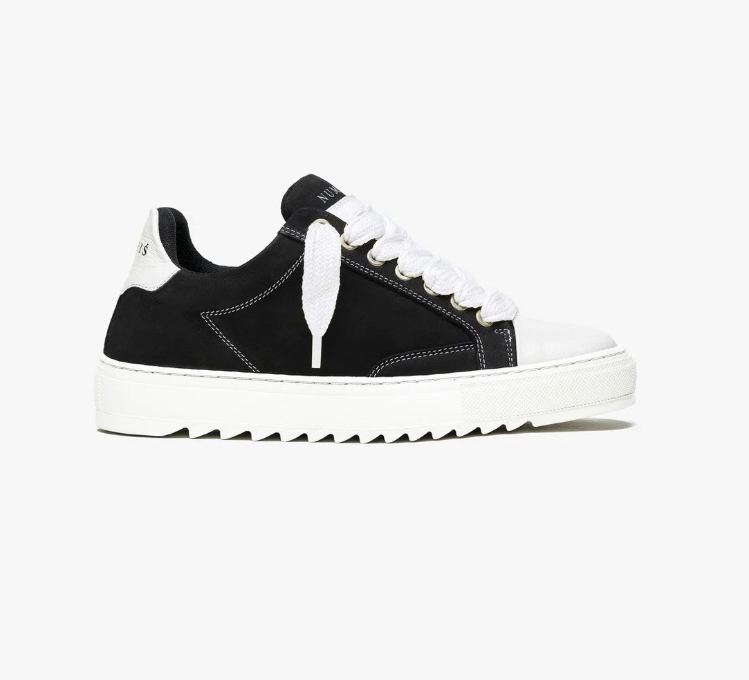 Numeris Men’s US 9 Black/White Suede Colorblock Lace-Up Sneakers New Box