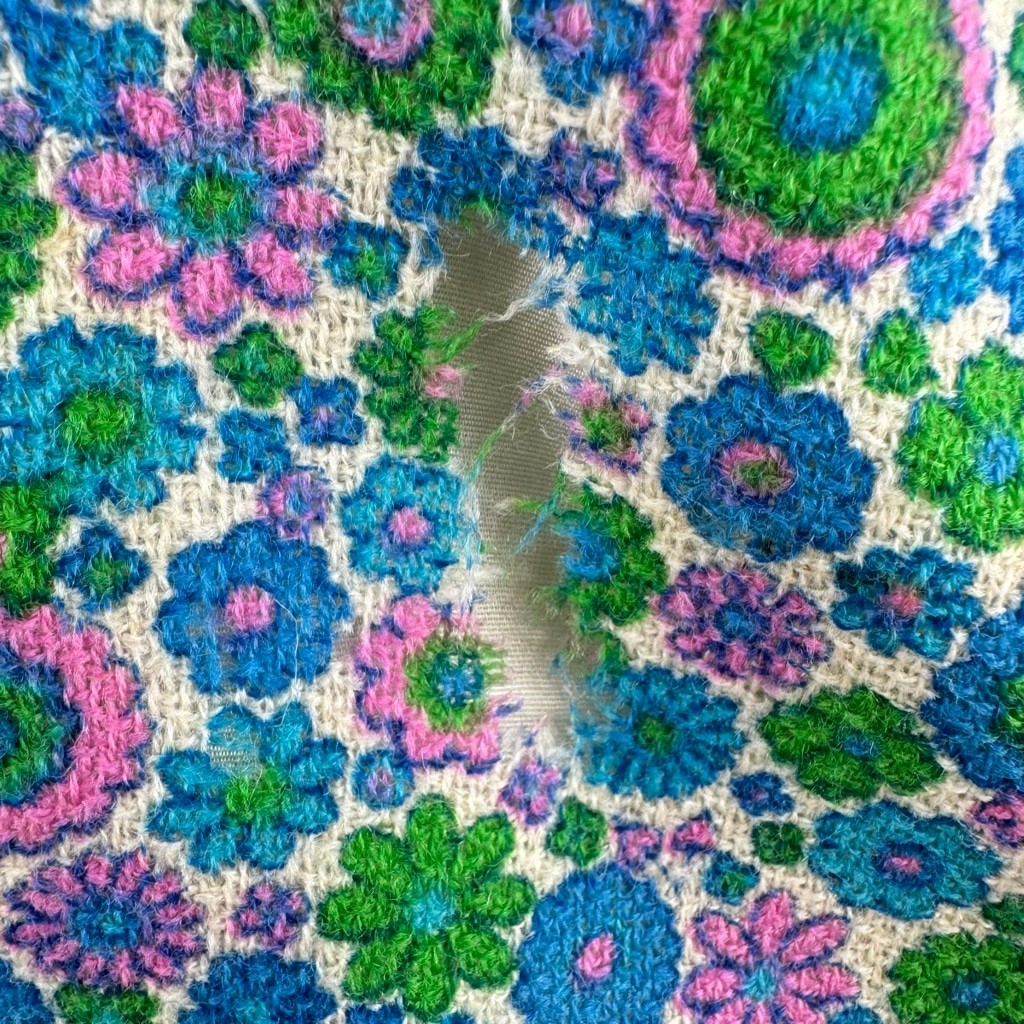 Vintage 1960s Bobbie Brooks Dress Floral Lace Trim Peter Pan Collar Bow READ