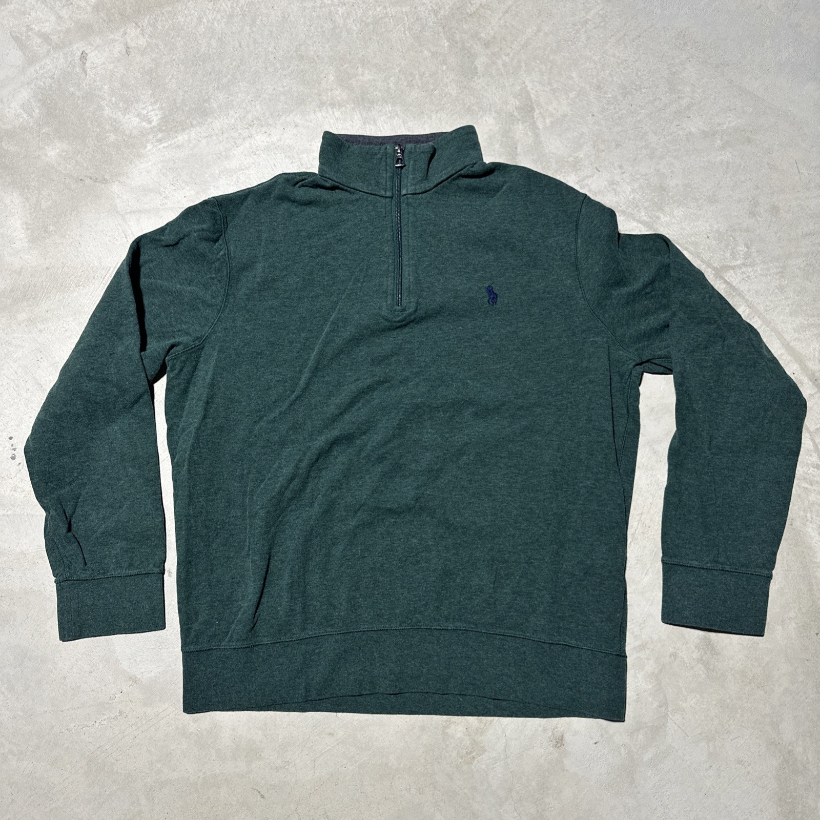 Men’s Size M Polo Ralph Lauren Estate Dark Green Quarter-Zip Pullover Sweater
