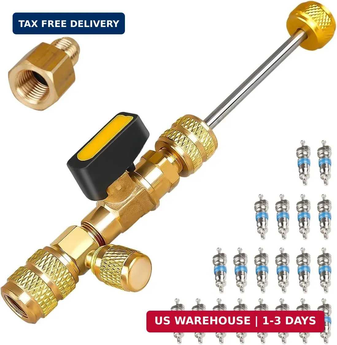 Professional Dual Size 1/4″ & 5/16″ SAE Valve Core Remover/Installer Tool Kit, H