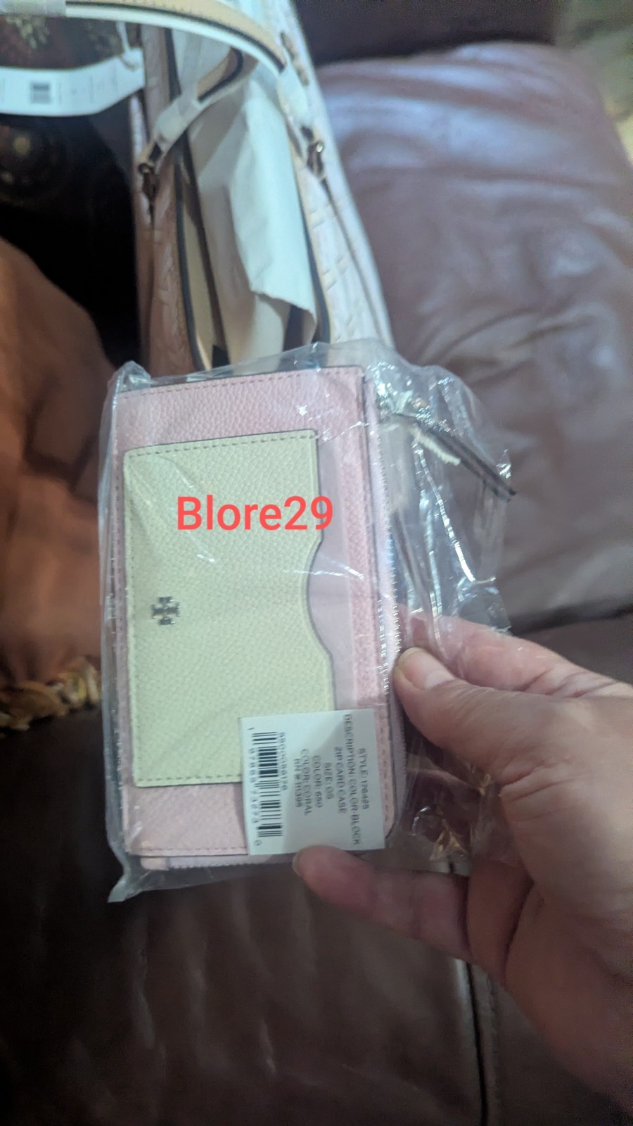 NWT Tory Burch Blake Basketweave Zip Tote AND LARGE ID CARD