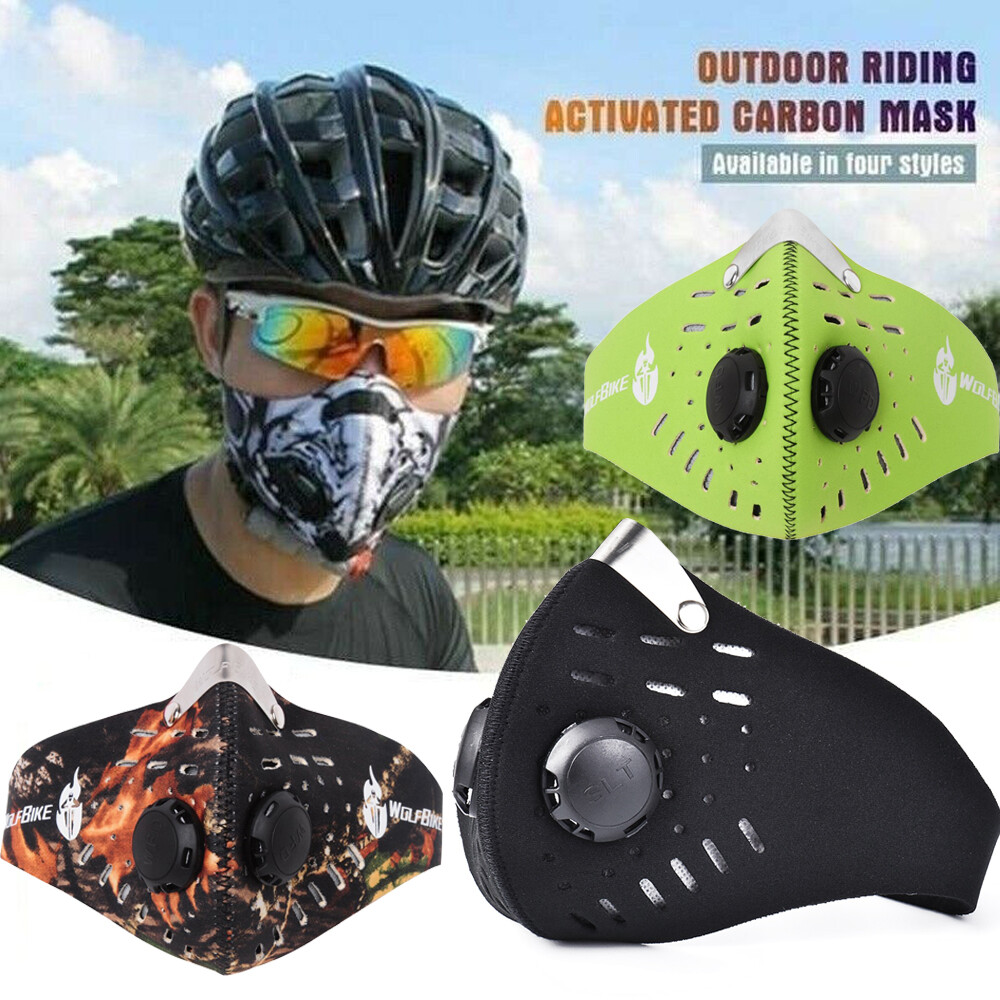 Outdoor Anti Haze Breathable Face Mask with Carbon Filters for Mowing Cycling US