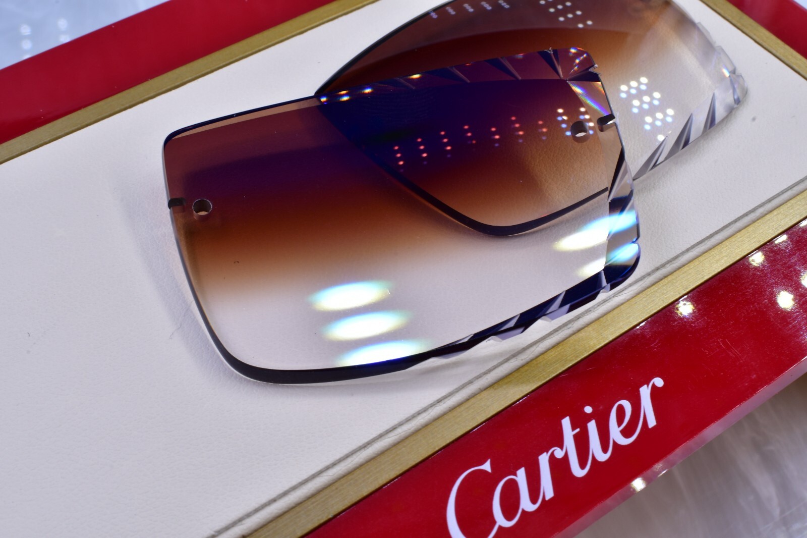 Cartier big c diamond cut lenses wood horn trivex Sunglasses ct0092o Choc 56