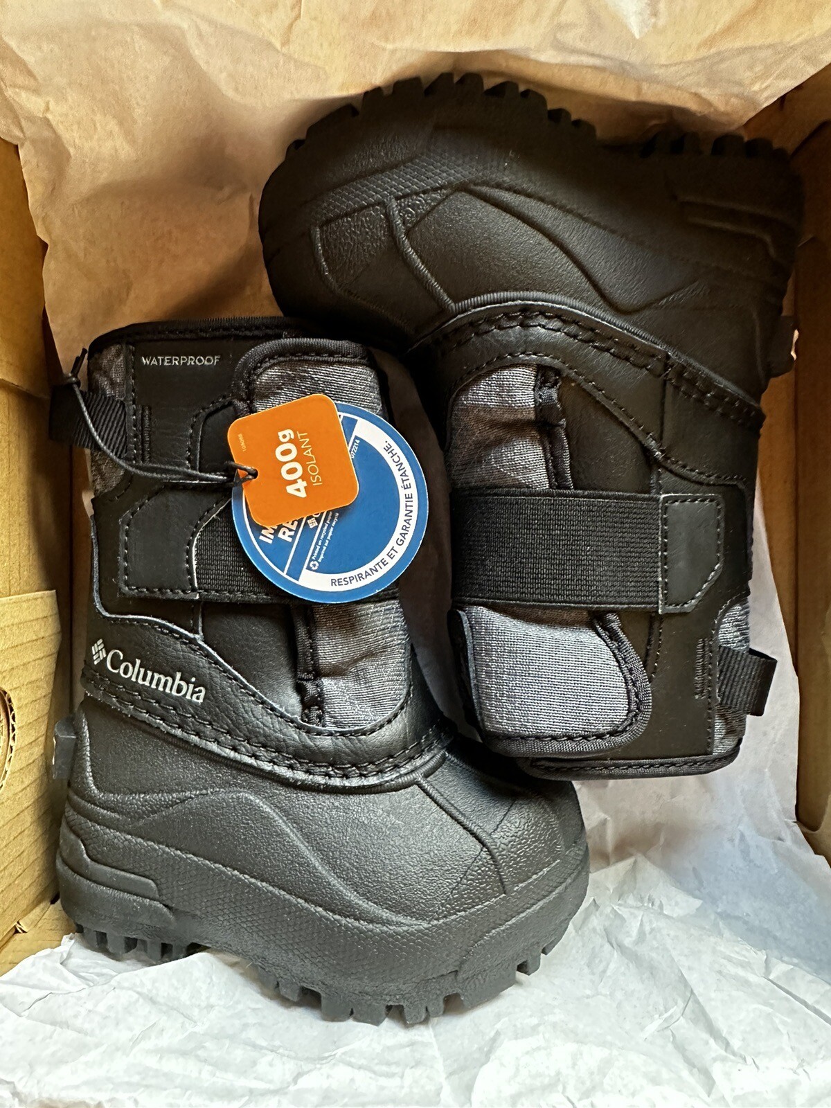 NIB – Columbia Toddler Bugaboot™ Celsius Strap Size 5 Black/Graphite Snowboot