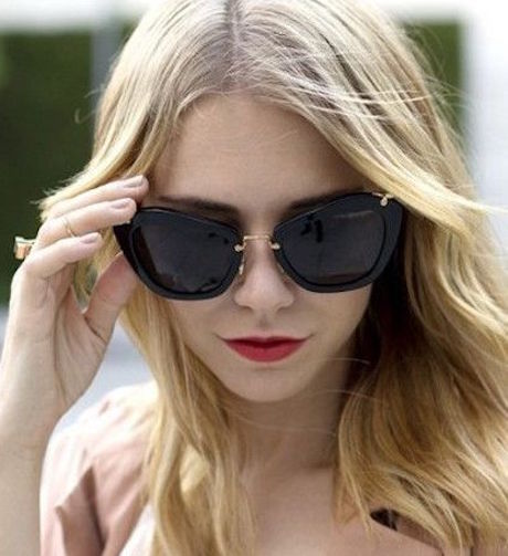 NEW Retro Square Cat Eye Glossy Glitter NOIR Fashion Big Women Sunglasses 2019